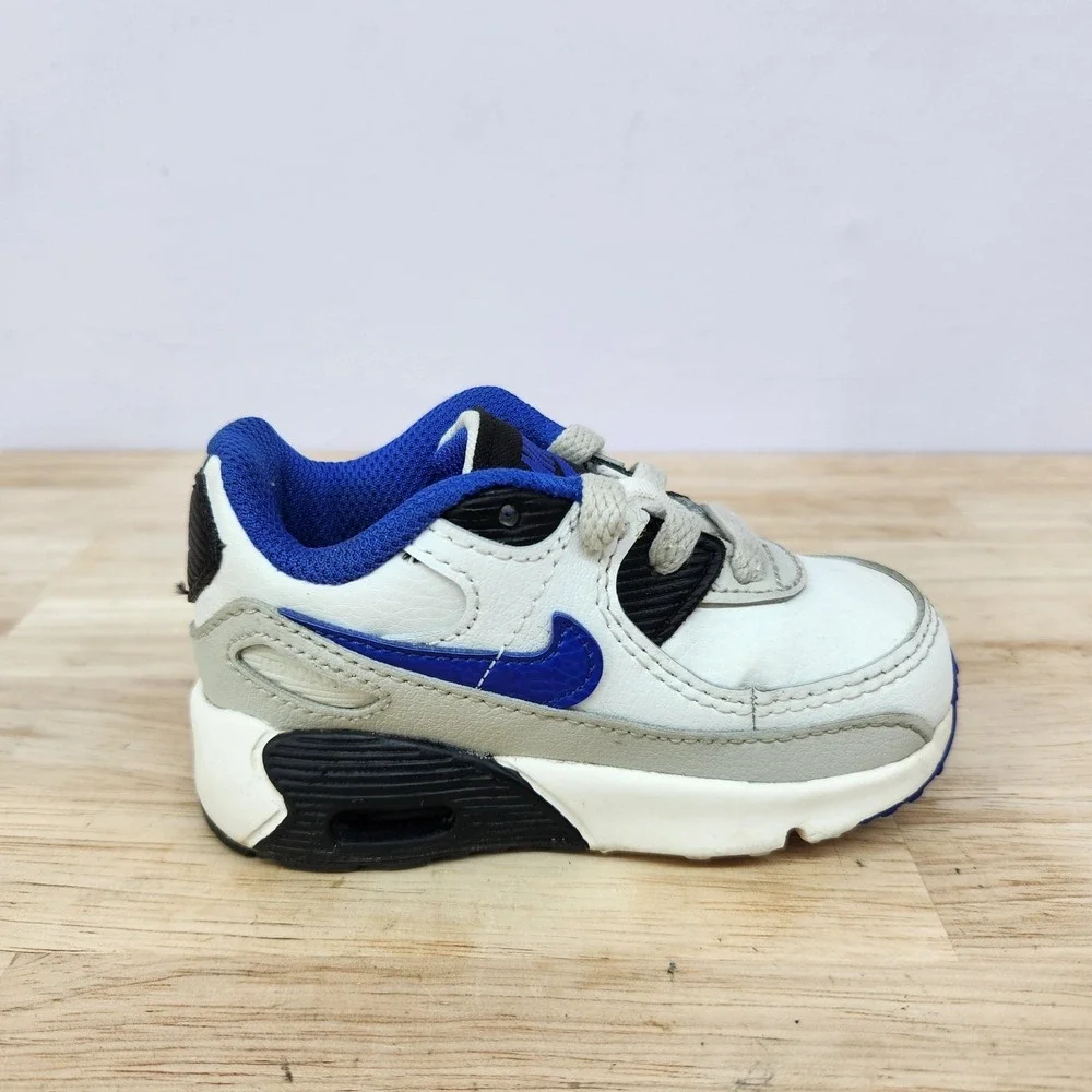 Nike Air Max 90 LTR Toddler Shoes Size 5C Summit White Racer Blue DV3609-100